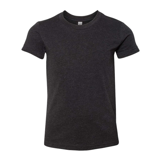 Bella Canvas Jersey Short-Sleeve Tee 3001Y, L, Black Heather