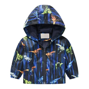 dmqupv Toddler Windbreaker Jacket Girl Toddler Rain Jacket Kids Cartoon Windbreaker Coat Baby Girl Boy Zip Hooded Outerwear Fall Raincoat Green,Size for 7-8 Years