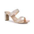 thumbnail image 1 of BLISSFUL STEP Women's Rhinestone Square Toe Chunky Block Heel Slides Sandals, 1 of 7