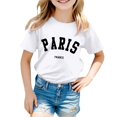 thumbnail image 1 of Chemises de Sport pour Filles 4t Chemise Garçon et Fille Mode Décontractée Imprimé Col Rond Manches Courtes T-Shirt Haut, 1 of 4