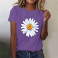 thumbnail image 1 of BVOFAR Hauts pour Femmes Été Tendance T-Shirts Graphiques Marguerite Décontractés Coupe Ample Blouses Col Rond Manches Courtes Chemises 2025, 1 of 4