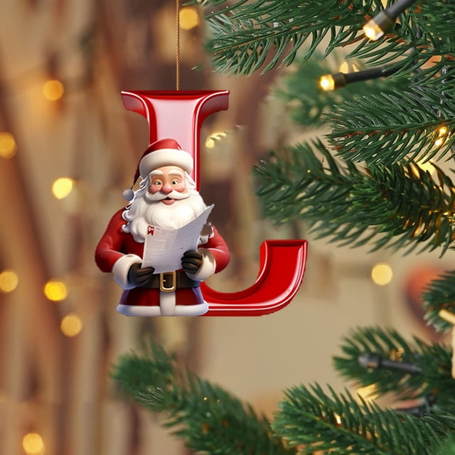 Vaidha 26 Letters Christmas Tree Decoration Pendant Christmas Tree Ornaments Personalized DIY Christmas Ornaments Christmas Decoration Xmas Tree Hanging Decor Feature