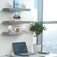 thumbnail image 3 of Sorbus Floating Shelf Set - Rustic Wood, Multi Color 3 Pack Floating Shelves. (White, Grey, Green), 3 of 8