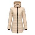 thumbnail image 4 of Innerwin Hooded Coats Solid Color Women Down Winter Long Sleeve Lightweight Puffer Jacket Apricot L, 4 of 6
