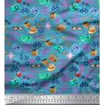 thumbnail image 1 of Soimoi Velvet Fabric Camera,Hat & Briefcase Travel Decor Fabric Printed Yard 58 Inch Wide, 1 of 3