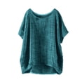 thumbnail image 1 of Hot Sale!!Women's Summer Short Sleeve Solid Casual Loose Linen Top, 1 of 3