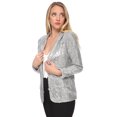 thumbnail image 4 of Women's Evening Sparkle Sequins Open Front Long Sleeve Blazer Jacket, 4 of 5