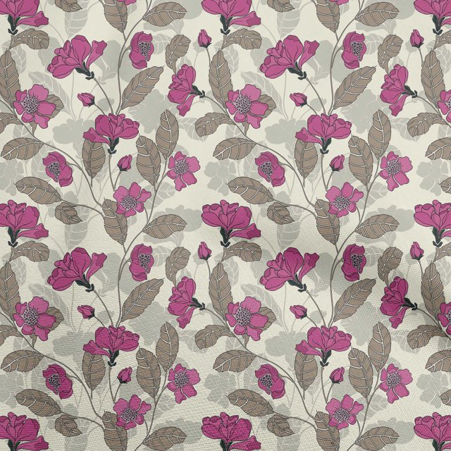 oneOone Tissu Popeline de Coton Sergé Rose Floral Rétro Matériel de Robe Tissu Imprimé Tissu au Mètre 56 Pouces de Large