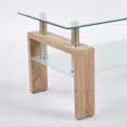 thumbnail image 2 of Natural ,Tempered Clear Glass Coffee Table, Modern Side Center Tables for Living Room, Living Room Furniture, 2 of 3