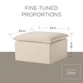 thumbnail image 3 of Maven Lane Claude Rustic Ottoman in Taupe Fabric Upholstery, 3 of 6