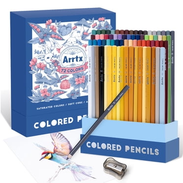 Arrtx Ensemble de 72 Crayons de Couleur pour Artiste, Mèches Colorées à Noyau Souple de Qualité Supérieure pour Professionnels, Débutants, Livres de Coloriage pour Adultes, Ombrage pour Croquis