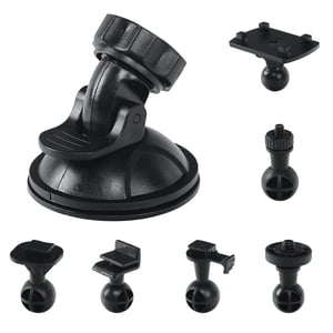 Kadlawus Dash Cam Suction Mount for Car, 6-Piece Joints Adapter Kit, Plastic ABS and POM Mounting Bracket for Dash Cameras, DVR, GPS