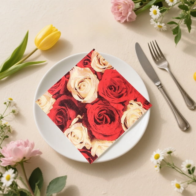 SASHENHG Valentines's Day Disposable Printed Napkins Face Towels Handkerchiefs Valentines's Day Party Tissues Suitable For Valentines's Day Kitchen Decorations