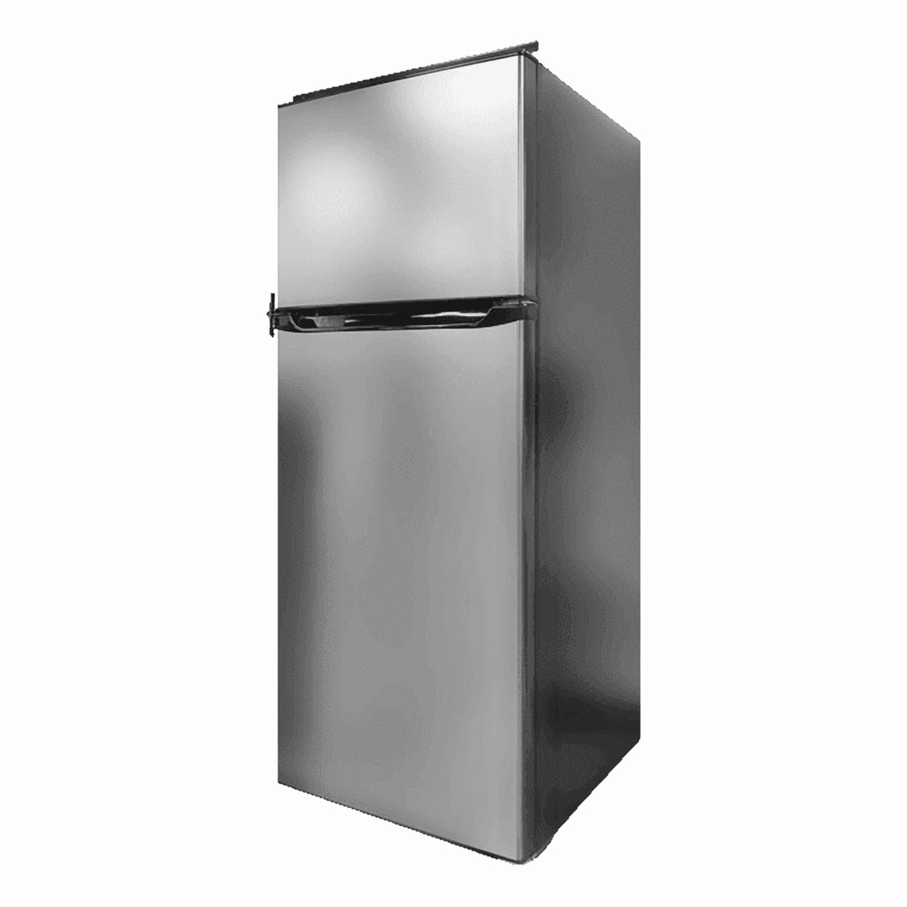 Furrion LLC Refrigerator /Freezer BCD280WEV804H-6/RHH Refrigerator /Freezer; Everchill; Dual Compartment Refrigerator; Permanent Bolt-In; 10.7 Cubic Foot; 12 Volt; Stainless Steel; Right Hand Swing