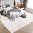 thumbnail image 2 of Twister.CK Washable 8' x 10' Vintage Striped Area Rug, Soft Living Room Rug Stain Resistant Indoor Carpet Non Slip Low Pile Floor Cover for Bedroom Dining Room, Brown, 2 of 9