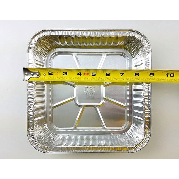 Durable Packaging Square Aluminum Foil Cake Pan- Disposable Baking Containers/Tins (pack of 50)