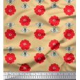 thumbnail image 1 of Soimoi Poly Georgette Fabric Floral & Bee Insects Decor Fabric Printed Yard 42 Inch Wide, 1 of 3