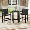 thumbnail image 4 of Gymax Ensemble de Bar de Patio 3 Pcs Table Bistro et Chaises avec Cadre en Métal Robuste, 4 of 10