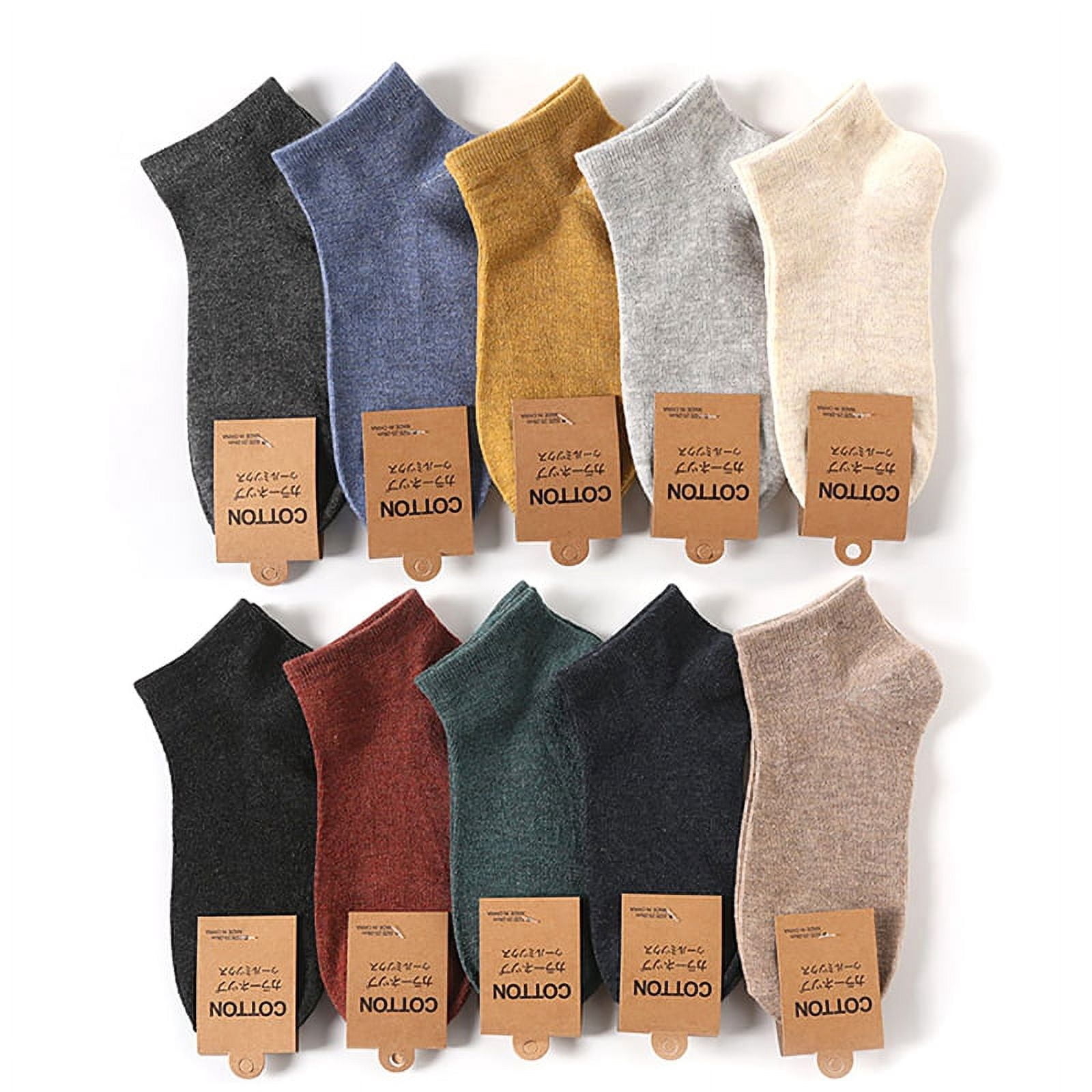 10 Pairs Men Short Socks Cotton Ankle Socks No Show Socks for Spring Summer