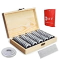 thumbnail image 1 of LEFU for Wooden Coin Storage Box with Adjustable Compartments - 50 Slots Commemorative Coin Collection Case for Various Sizes 18-46mm Diameter Coins, 1 of 9