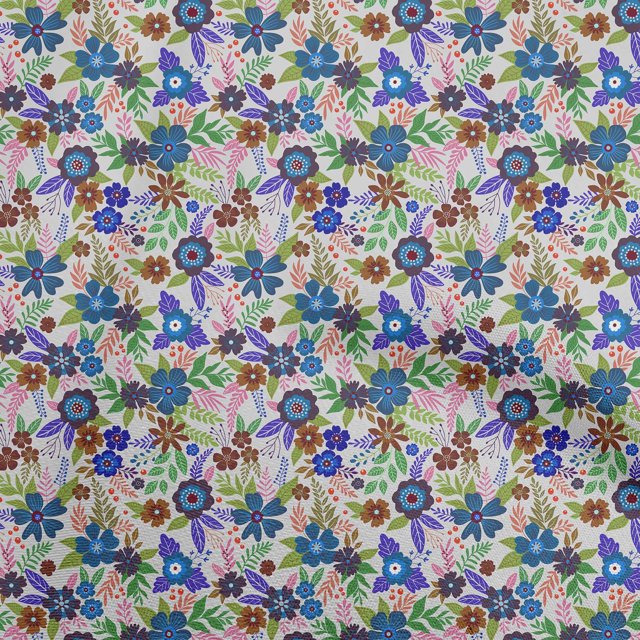 oneOone Rayon Blue Fabric Asian Floral Sewing Craft Projects Fabric Prints By Yard 56 Inch Wide