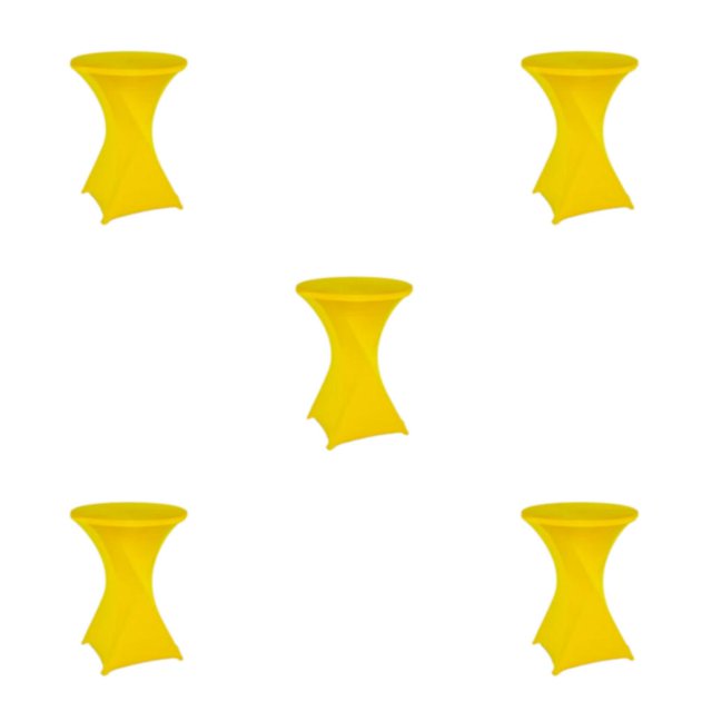 Wweixi Versatile Elastic Cocktail Table Set Fitting For Any Occasion Environmentally Friendly Polyester yellow 5Set
