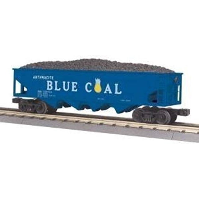 MTH Electric Trains O-27 Hopper w/Operating Load, Anthracite Blue Coal