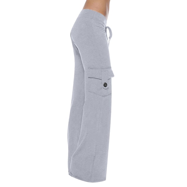 AherBiu Pantalon de Yoga Grande Taille pour Femmes Jambe Droite Taille Basse Extensible Confortable Pantalon de Détente