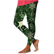 Winter Saving! HVOBTTY Women's Casual Long Leggings, Womens Christmas Fashion Printed Leggings Yoga Casual Pants Leggings Multicolor, S