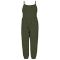 thumbnail image 1 of FAIWAD Kids Girls Summer Jumpsuits Spaghetti Strap Sleeveless Baggy Causal Rompers with Pockets, 1 of 5