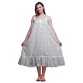 thumbnail image 1 of Bimba White3 Papillon à Pois et Mi-Mollet Vêtement de Nuit Femme Coton Imprimé Sans Manches Robe de Nuit Maxi XXX-Large, 1 of 6