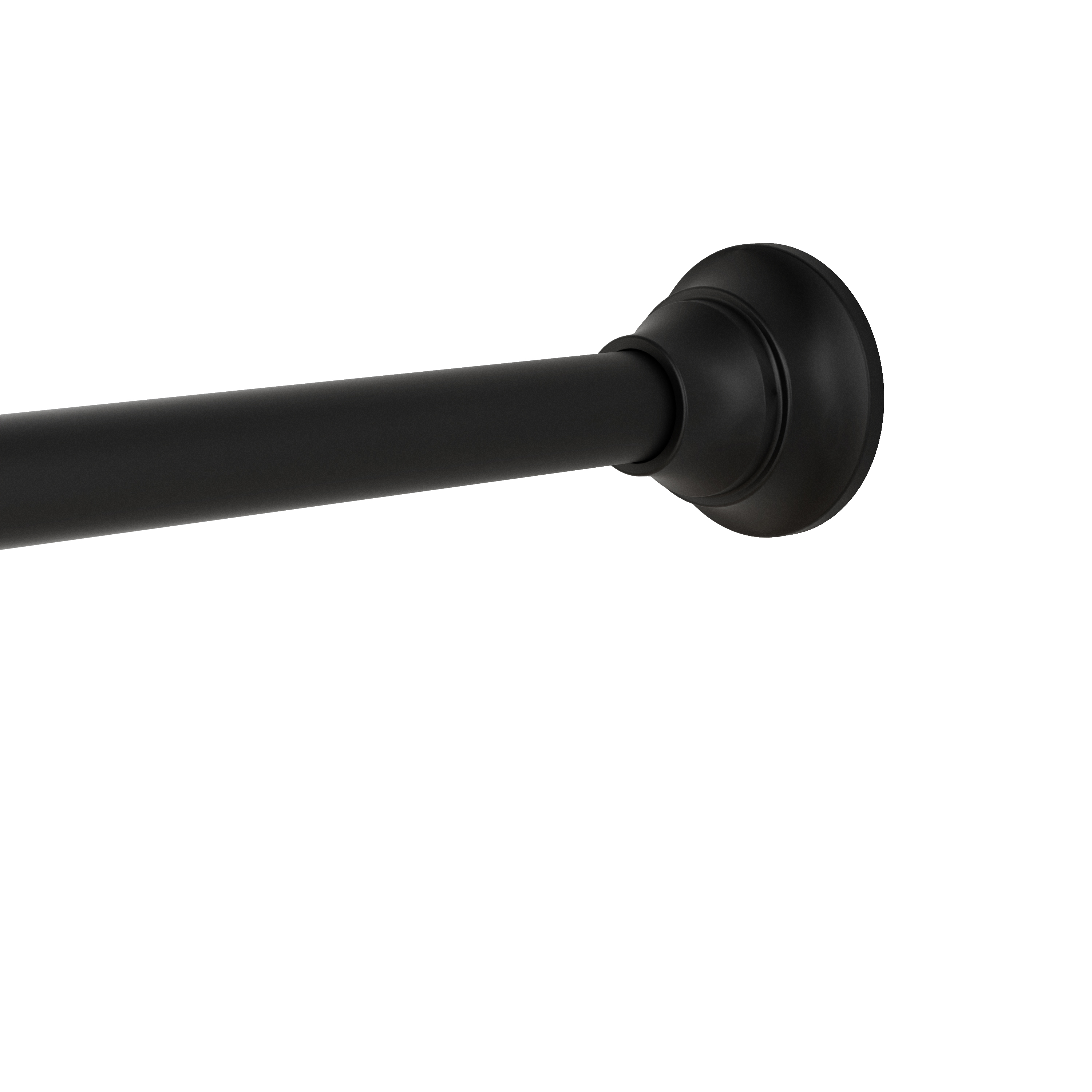 Tringle à rideau de douche à tension réglable moderne Better Homes & Gardens, antirouille, avec embouts décoratifs ondulés, 135 à 218 cm, noir mat