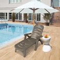 thumbnail image 2 of Costway Folding Chaise Lounge Chair 5-Position Adjustable Recliner Brown, 2 of 10