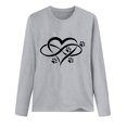 thumbnail image 3 of Besolor Tuniques Automne Printemps pour Femmes 2024 Imprimé Cœur Col Rond Manches Longues Chemises Décontractées Amples Blouse Tee, 3 of 3