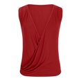 thumbnail image 3 of Timegard Camisoles pour Femmes Col en V Froncé devant Croisé Confortable Chic Décontracté Sans Manches Chemises Haut Blouse, 3 of 5