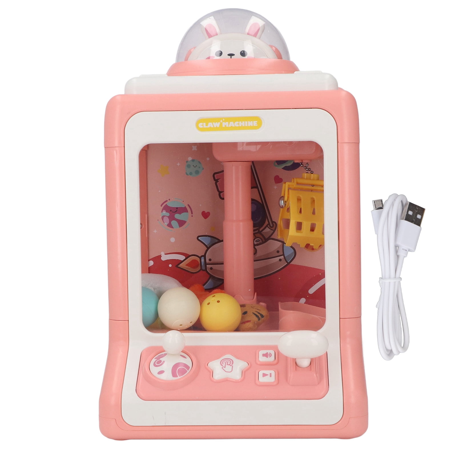 Claw Machine, Music Kids Doll Machine Portable For Family Pink
