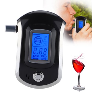 AFD Alcootest Portable, Testeur d'Alcool Professionnel avec 5 Embouchures, Testeur de BAC avec Écran LCD Numérique de Qualité pour Usage Personnel à Domicile, Noir