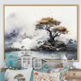thumbnail image 1 of Designart Trees Oversized framed wall art decor, Tree Natural framed wall art, Grey Tree Ink euphony , Grey Traditional Natural framed wall art, 20x12 inches Natural brown color Frame, 1 of 5