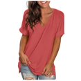 thumbnail image 2 of Birdeem Womens Fashion Gradient Printed Blouse V-Neck Short Sleeve Loose T-Shirt Tops, 2 of 7