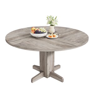 BeesClover 47 Table ronde de pouce pour 4,Farmhouse Table de cuisine en bois, Table de dîner circulaire pour la cuisine, Salon, Salle à manger (sans chaise)