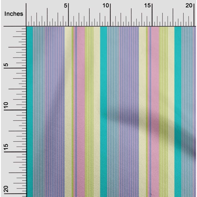 oneOone Cotton Poplin Fabric Multicolor Stripe Decor Fabric Printed BTY 56 Inch Wide