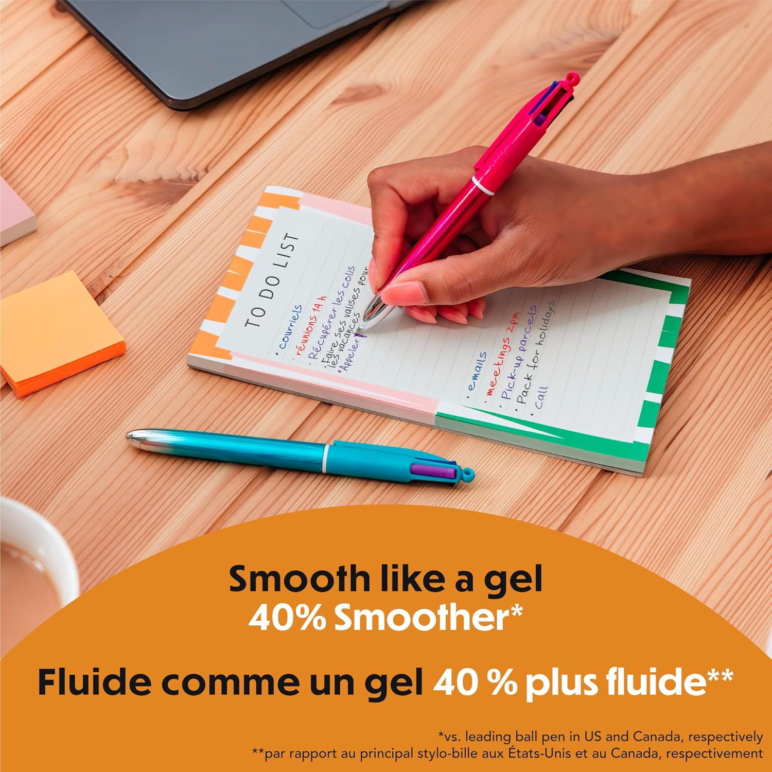 BIC 4 couleurs fluides stylos-billes rétractables