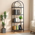 thumbnail image 1 of 4-Tier Arched Bookshelf, Industrial Style Open Bookcase with Metal Frame, Freestanding Display Shelving Unit for Living Room, Bedroom, Office Storage, 1 of 9