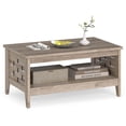 thumbnail image 1 of Costway Table Basse à 2 Niveaux de 39,5 Pouces avec Tablette Ouverte Décorations Tressées Rangement pour Salon Chêne Rustique, 1 of 10