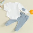 thumbnail image 4 of Baby Boys Pants Set  Long Sleeve Contrast Color Romper with Pants, 4 of 8