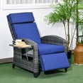 thumbnail image 2 of Outsunny Fauteuil Inclinable d'Extérieur avec Dossier Réglable, Coussin, Bleu, 2 of 10