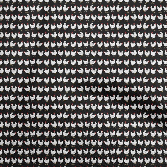 oneOone Rayon Black Fabric Birds Rooster Sewing Craft Projects Fabric Prints By Yard 56 Inch Wide
