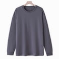 thumbnail image 2 of Timegard Hauts pour Femmes Chandails à Manches Longues Col Rond T-Shirts de Couleur Unie Automne Décontractés Amples Hauts, 2 of 3