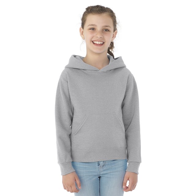 Jerzees Youth NuBlend Pull Over Hooded Sweatshirt, M, Heather Grey