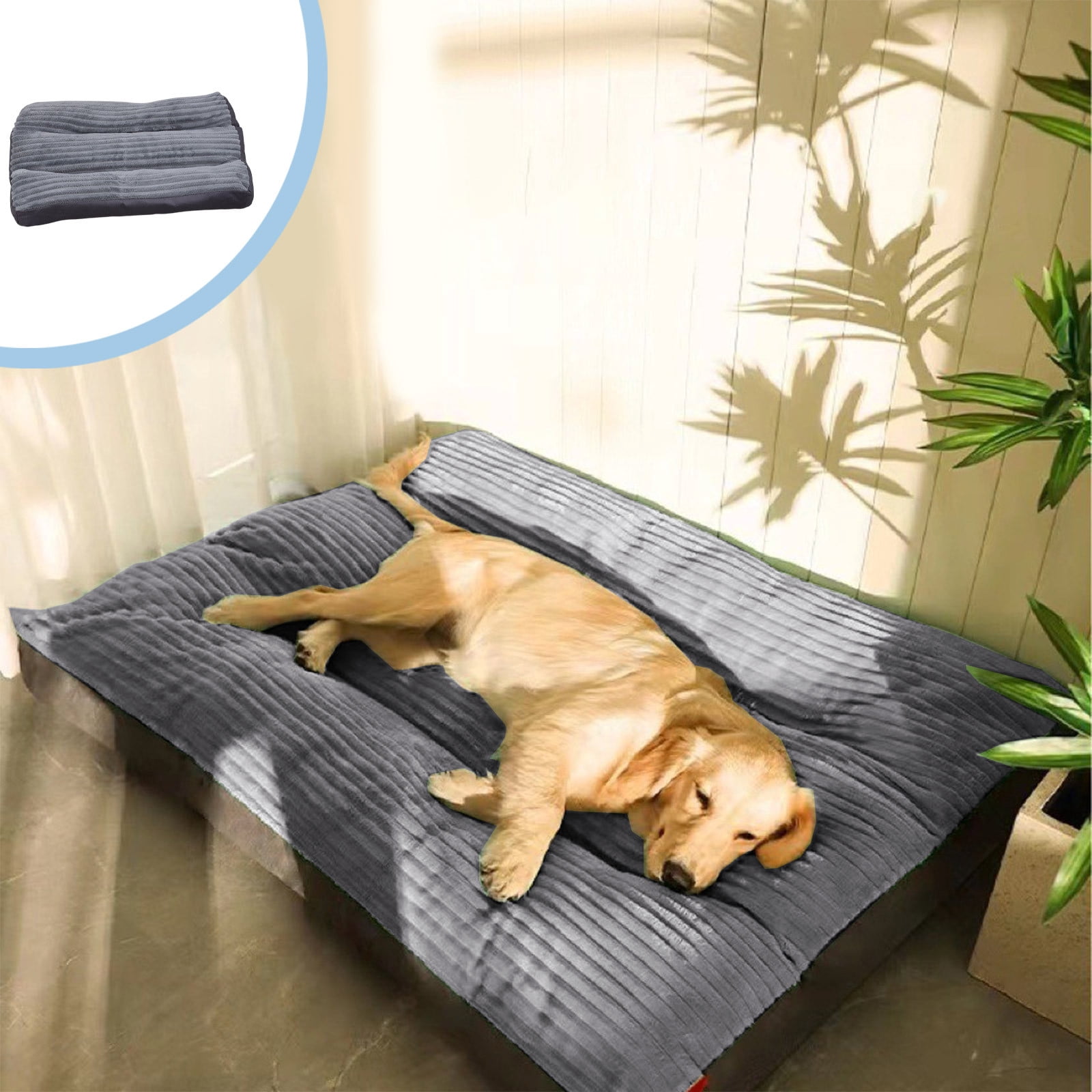 EGNMCR Pillows Winter Thickened Warm Dog Kennel Removable Washable Dog Mats Medium And Large Dogs Corduroy Pet Kennel Non Slip Stain Resistants pets cushion